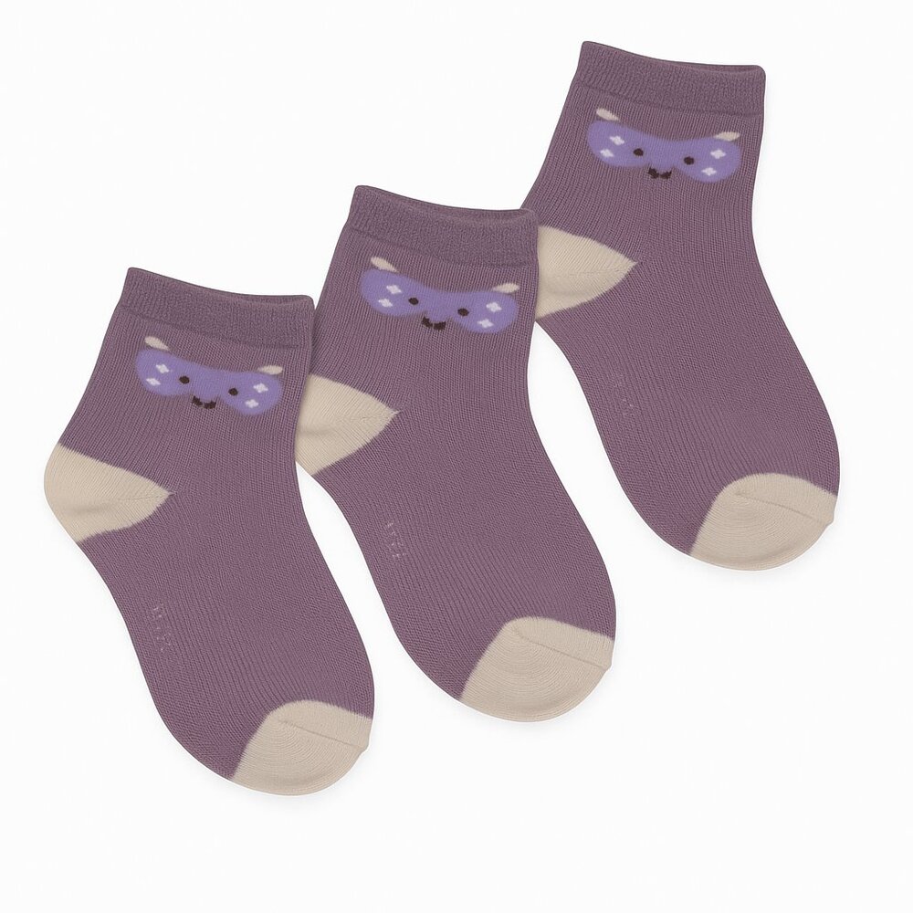 Kids Lilac & Cream Animal Socks – 3 Pair Pack – NWOT